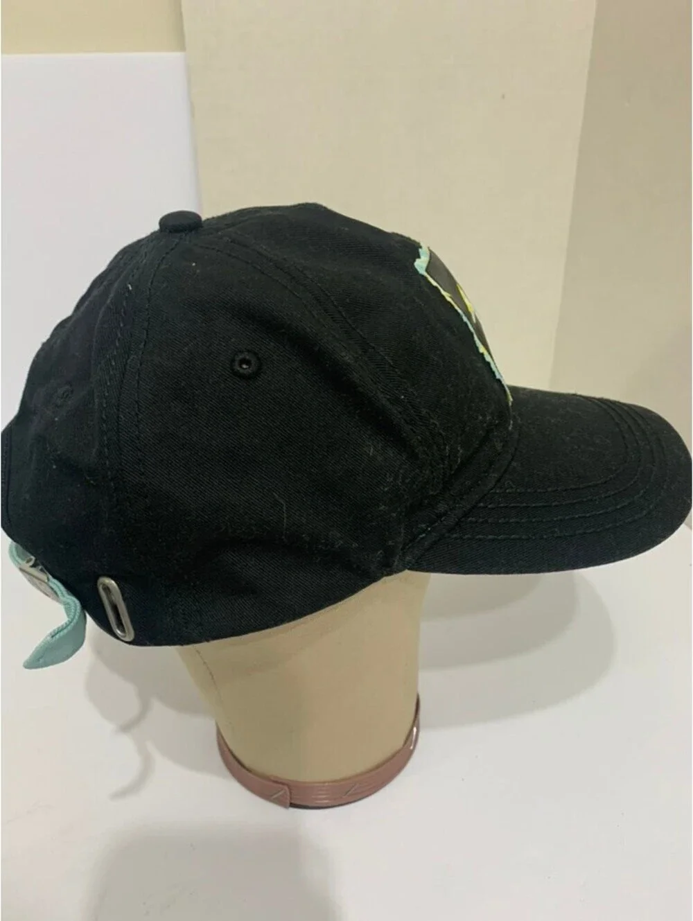 True Religion Black Tie Dye Horseshoe Baseball Cap Hat Adjustable Cotton